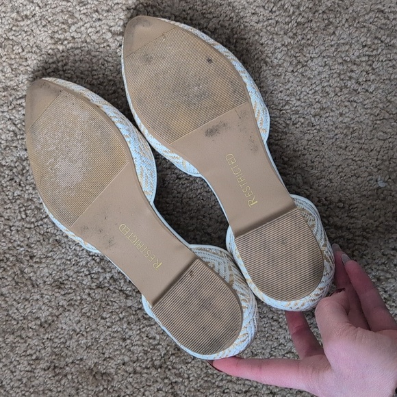 Restricted Women's Cream and Tan Patterned Flats - Picture 3 of 4